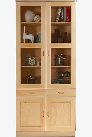 松木实木书柜免抠