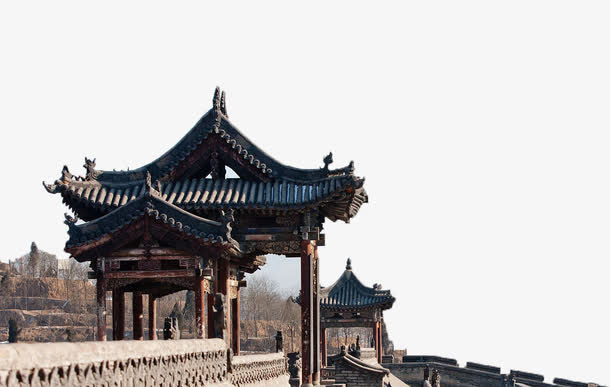 城墙上的亭台楼阁免抠