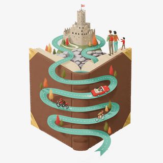 卡通书本城堡免抠