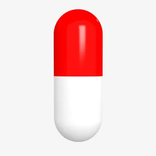 红色药丸胶囊素材免抠