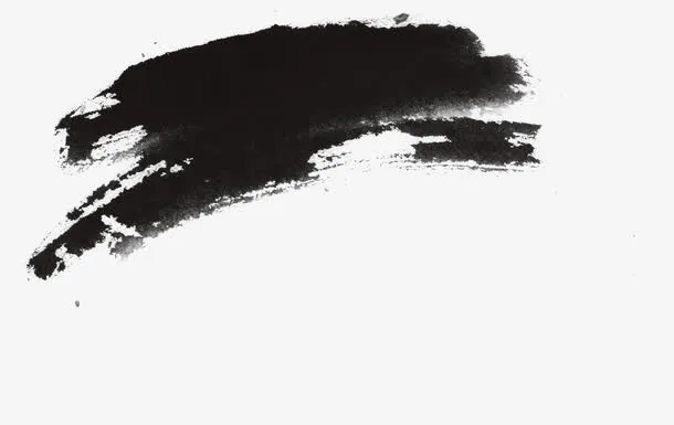 黑色墨迹涂鸦中秋免抠