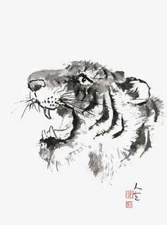 张嘴的老虎头免抠