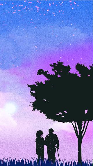 尊老爱幼宣传H5背景素材高清