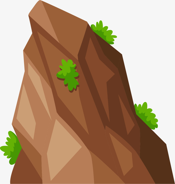 卡通假山石装饰贴纸设计免抠