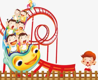 卡通过山车免抠