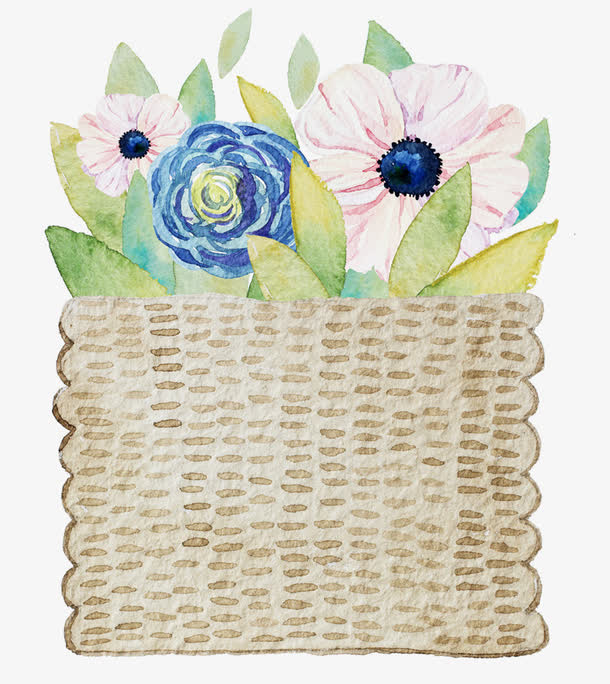 手绘水粉唯美儿童插画贺卡免抠