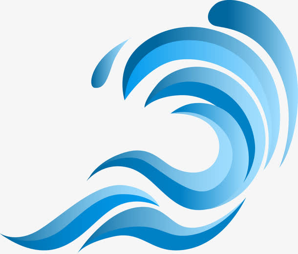 扁平化蓝色水波纹免抠