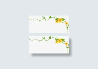 春天手绘黄色小花藤蔓免抠