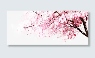 高清摄影手绘活动樱花免抠