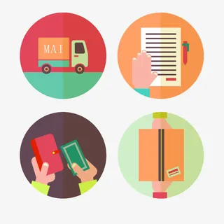 4款圆形电子商务图标矢量素材免抠