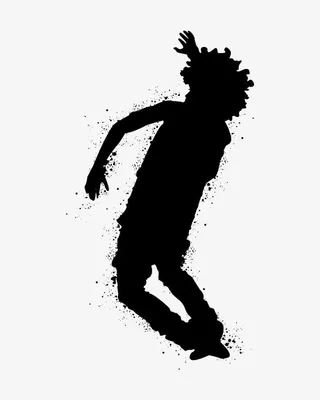 创意泼墨风格舞蹈人物剪影矢量免抠