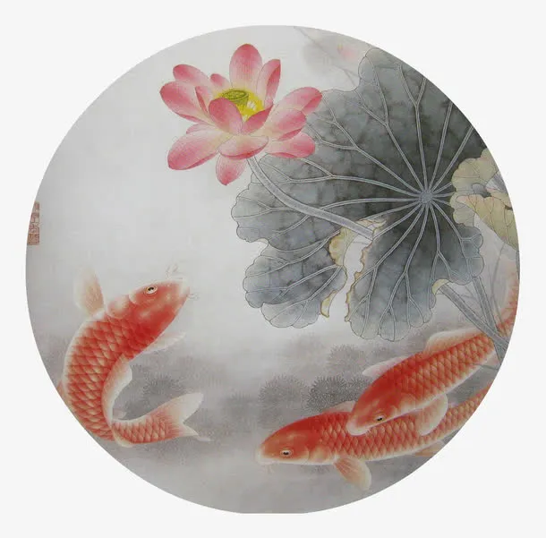 金鱼连花儿素材图片免抠