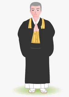 扁平风日本僧人免抠