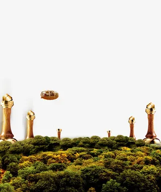 草原草地和飞艇免抠