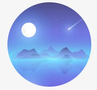 卡通流星夜空免抠