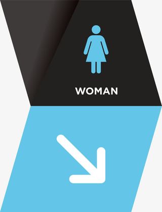 导视指示系统右边女生通道免抠