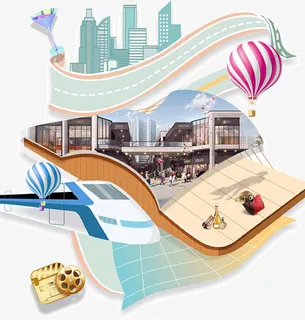 商铺插画素材免抠