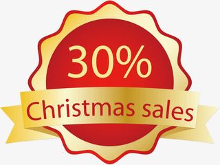 矢量圣诞促销降价标签免抠