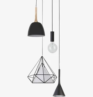 家居吊灯设计灯泡效果免抠