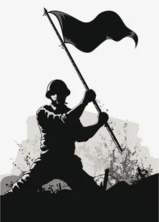 部队PPT士兵黑白剪影插图免抠 部队PPT士兵黑白剪影插图免抠