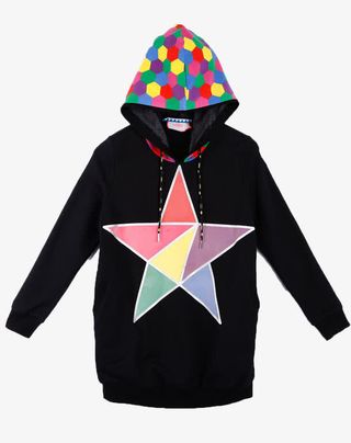 女生连帽印花黑色卫衣免抠