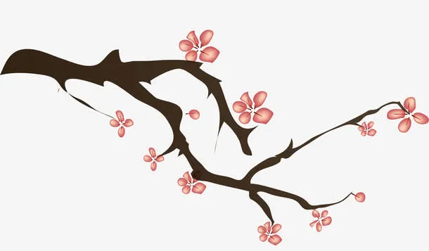 绘画梅花图案免抠