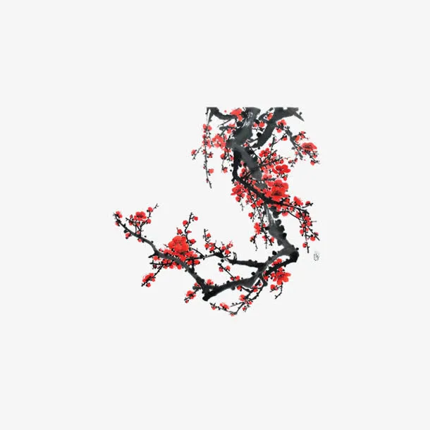 梅花水墨梅花中国风梅花免抠
