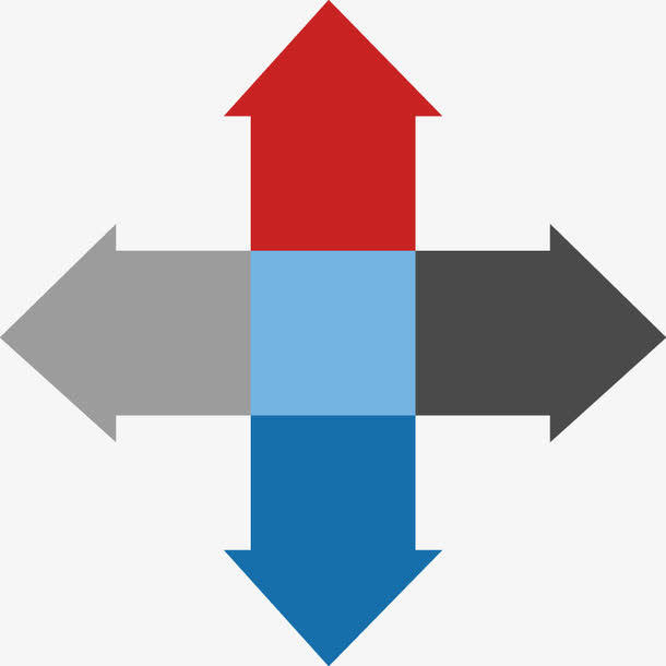 PPT设计十字箭头指示图免抠