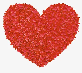 红色花瓣爱心装饰图案免抠