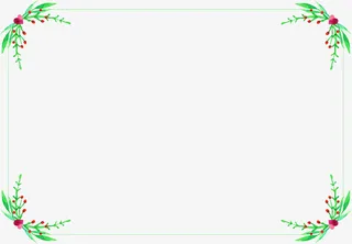 绿色清新花朵框架免抠