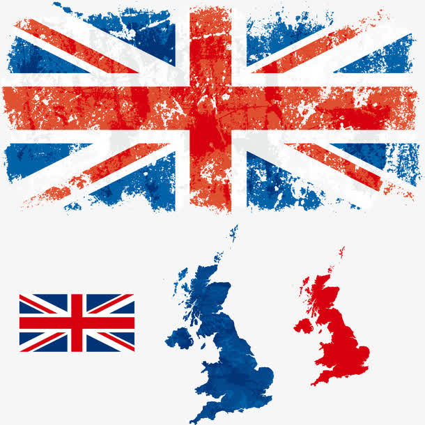 矢量英国国旗地图免抠
