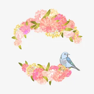 矢量鸟巢免抠漂浮花瓣元素