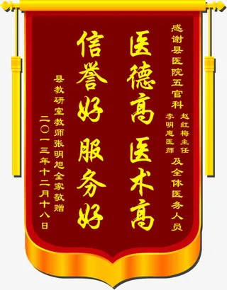 医术高明妙手回春锦旗免抠