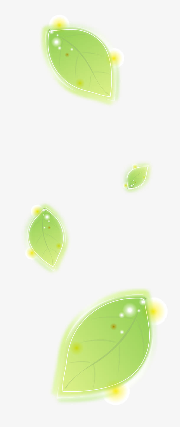 绿色树叶漂浮免抠