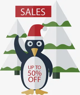 扁平化冬季促销矢量图免抠