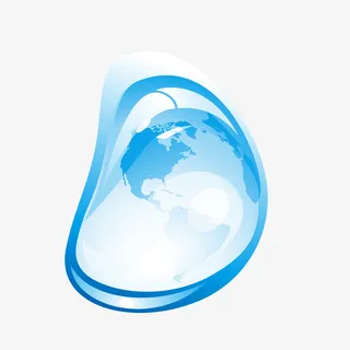 蓝色卡通水滴矢量图免抠