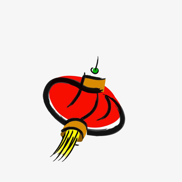 简约手绘红灯笼挂件素材免抠