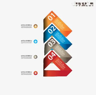 矢量炫彩箭头图标免抠