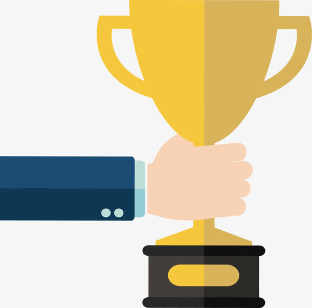 手拿冠军奖杯免抠
