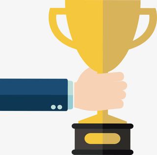 手拿冠军奖杯免抠