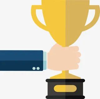 手拿冠军奖杯免抠