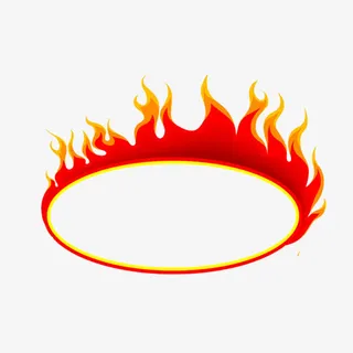 卡通红红火火的标示框PNG免抠