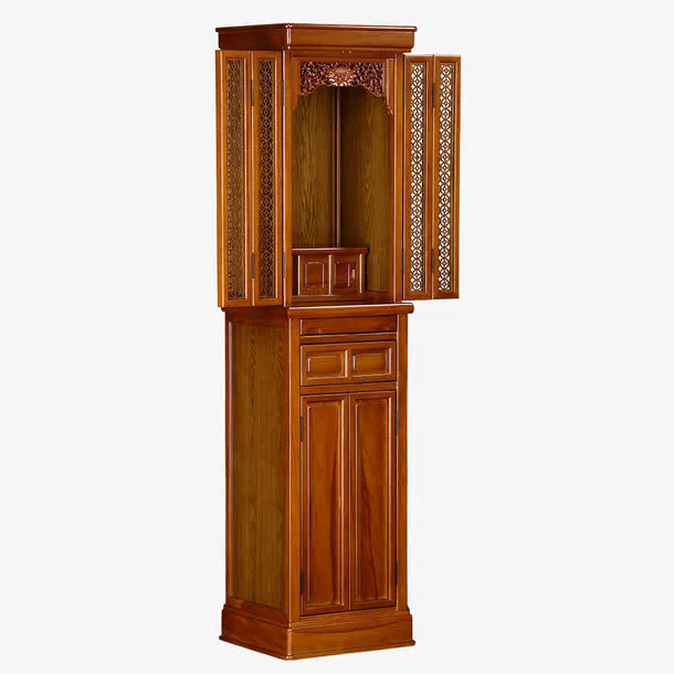 财神雕花带门供台免抠