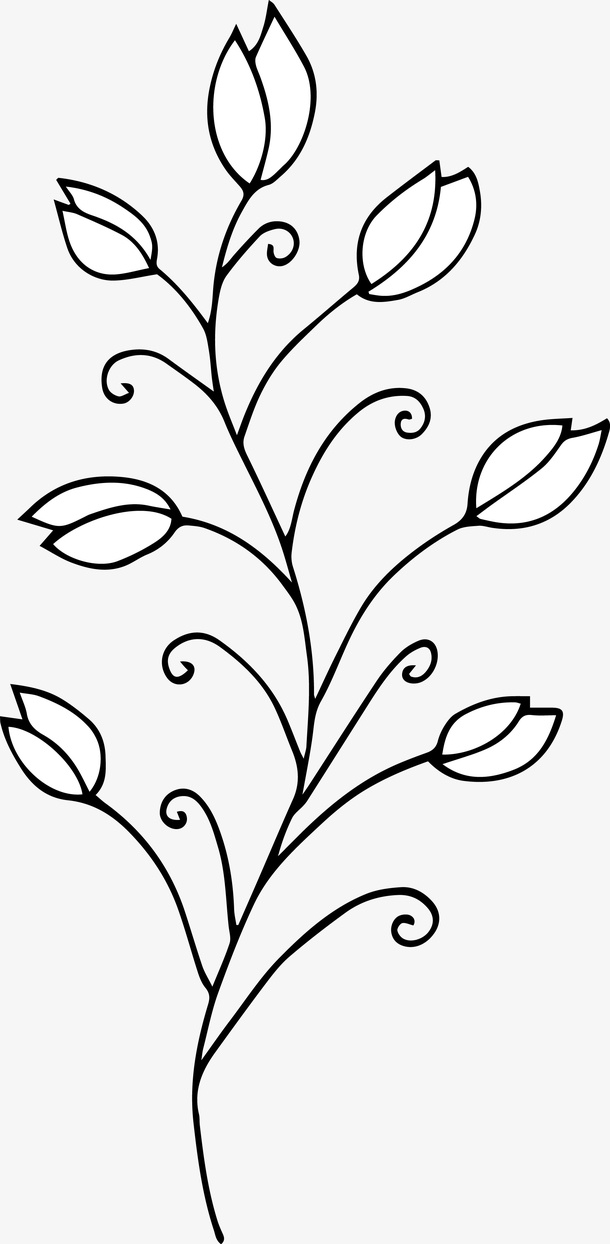 卡通简约黑白插画小清新免抠