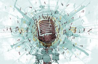 麦克风时尚潮流时尚潮流素材背景高清