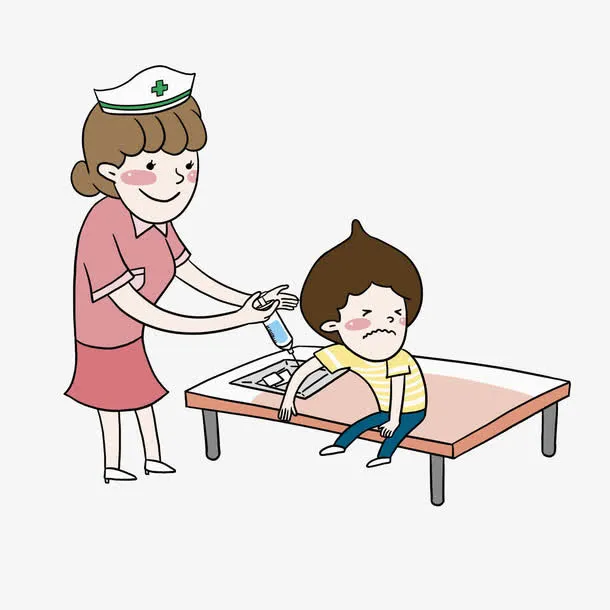 卡通打针的小孩免抠图免抠