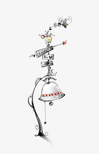 小清新铃铛路标免抠