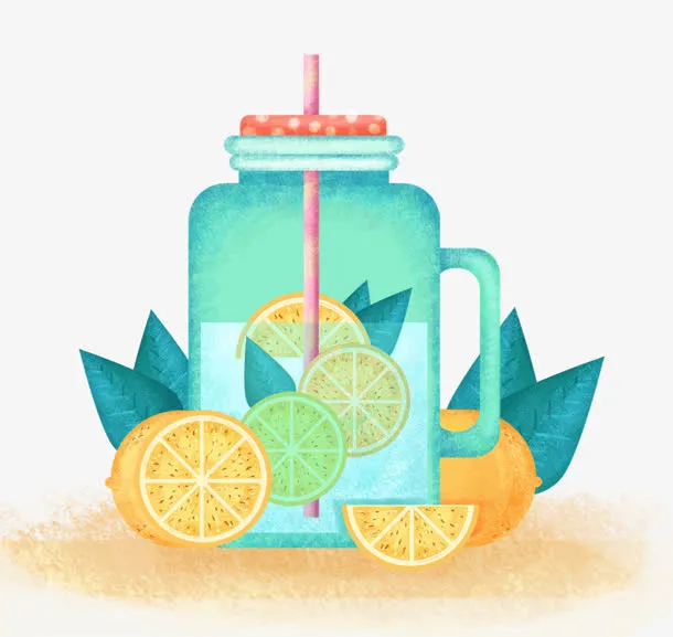 手绘水杯免抠