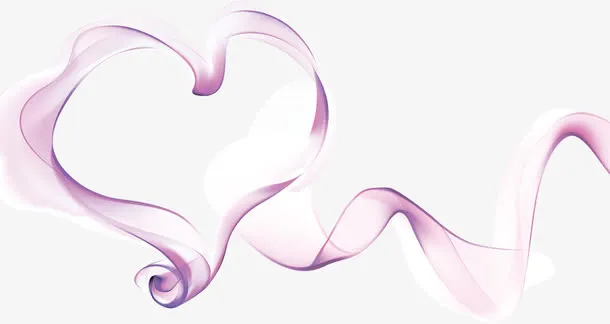 丝带爱心背景七夕情人节免抠