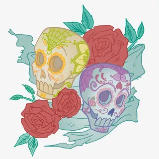 矢量春天的骷髅免抠